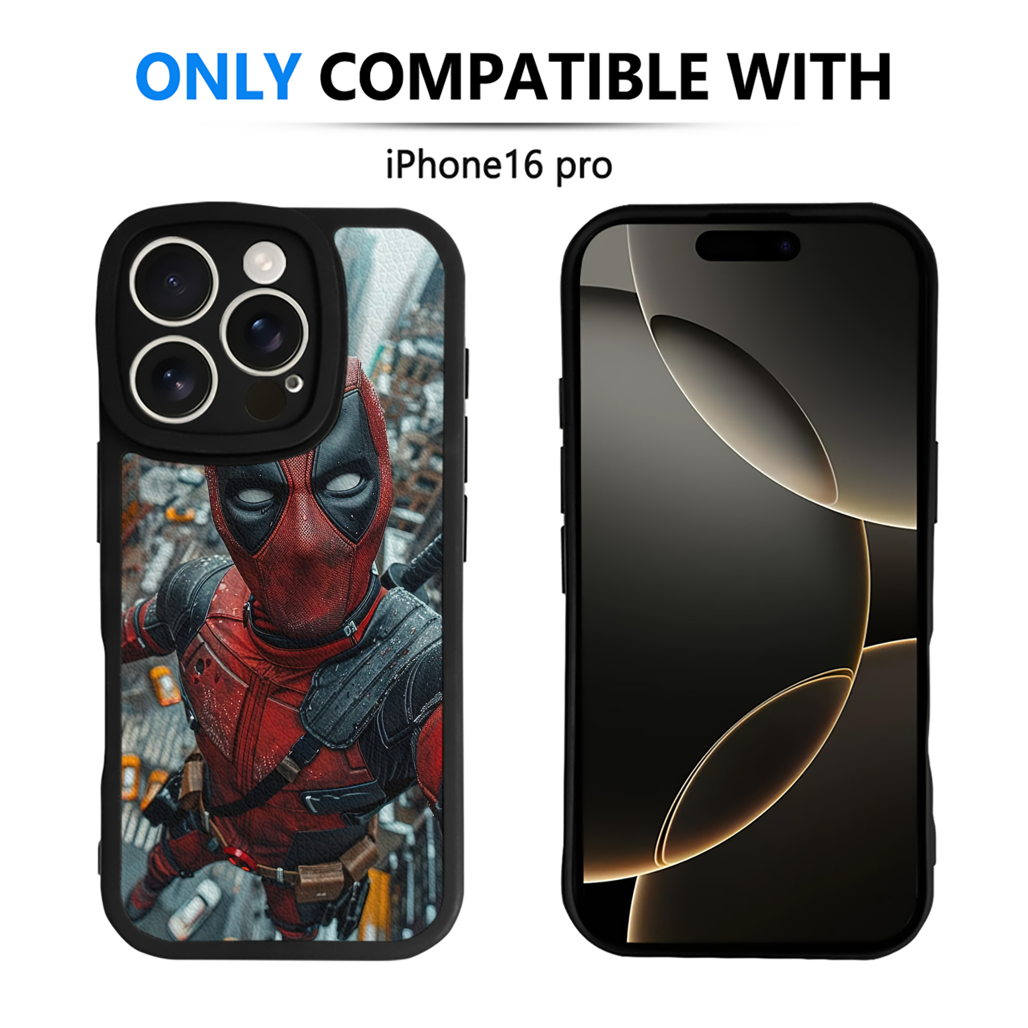 （画像用） Deadpool デッドプール 【iPhone 16シリーズ対応】シリコンスマホケース（レザー調） 材質：シリコン
